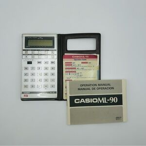 Vintage Casio ML-90 Electric Calculator w/ Case & Manuals – Battery History Log